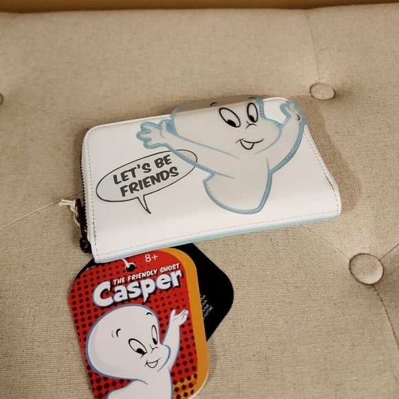 Loungefly Casper The Friendly Ghost Let's Be Friends GID Zip Around Wallet NEW - Picture 8 of 14